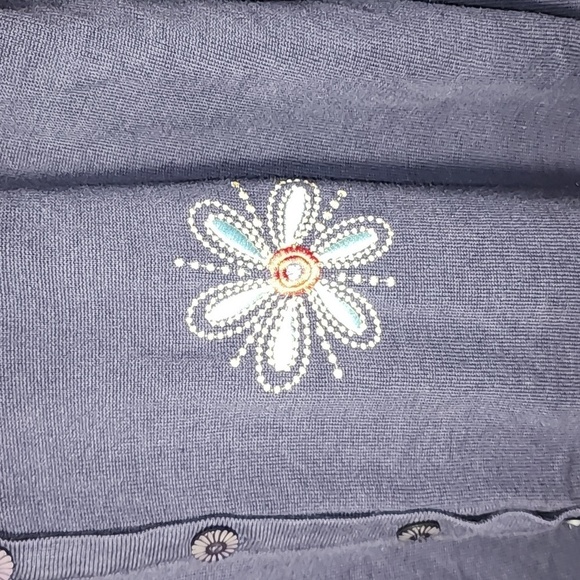 North Style size XL Deep Purple Cardigan Embroidered Cottage-core Vintage Bright - Picture 3 of 7